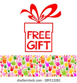 Free Gift.  Vector Illustration