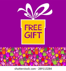 Free Gift.  Vector Illustration