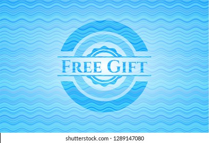 Free Gift water concept emblem background.