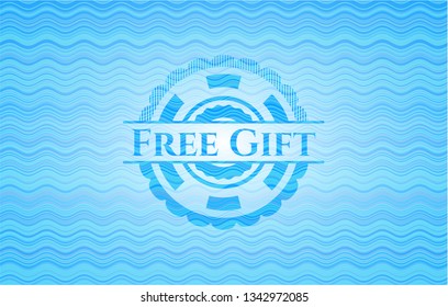 Free Gift water concept emblem background.
