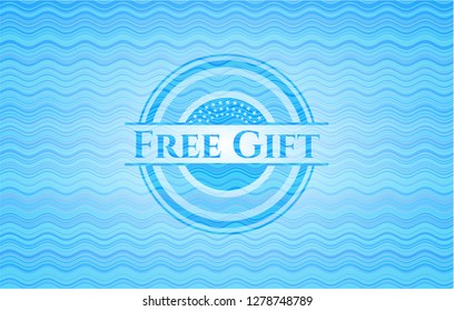 Free Gift water wave representation emblem.