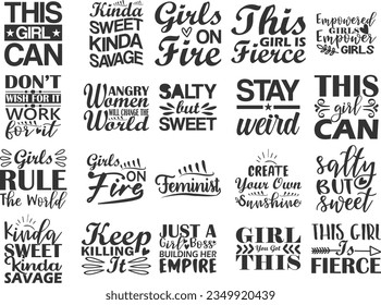 Free Girl power Quotes SVG Bundle