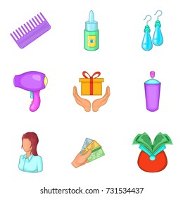 Free giving icons set. Cartoon set of 9 free giving vector icons for web isolated on white background