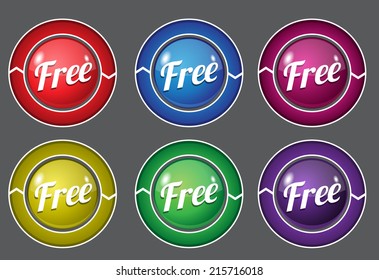 Free Glossy Shiny Circular Vector Button