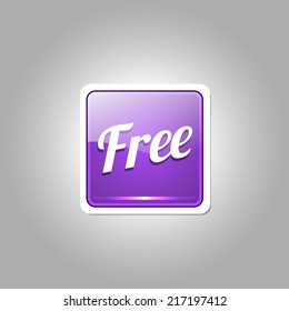 Free Glossy Shiny Rounded Corner Vector Button