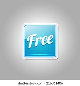 Free Glossy Shiny Square Vector Button