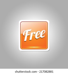 Free Glossy Shiny Square Vector Button