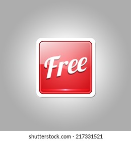 Free Glossy Shiny Square Vector Button