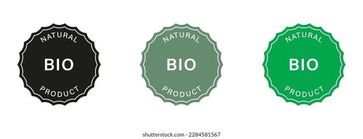 Free GMO Line Green and Black Stamp Set. Natural Non GMO Food Label. No Genetically Modified Ingredients Sign. Bio Eco Vegan Food. Vegetarian Organic Product Sticker. Isolated Vector Illustration.