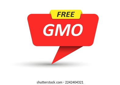 FREE GMO. Vector banner, pointer, sticker, label or speech bubble. Template for websites, applications and creative ideas. Vector design