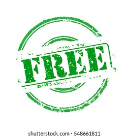 Free green rubber stamp vector illustration