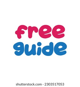 Guía gratuita. Logo con letras dibujadas a mano para contenido de medios sociales