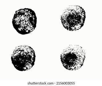 Círculos de pincel de mano libre, vector, aislado en fondo blanco