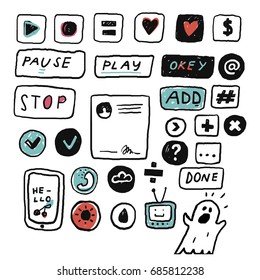 Free hand drawing icons by vector for web and publish.