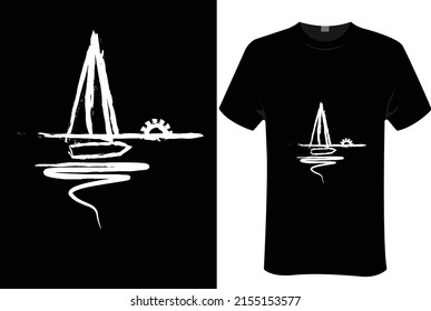 free hand drawing style boat | unisex t-shirt design, this design for print-on-demand t-shirt printing businesses and to upload online stores as well. It's 100% royalty free.100% editable Eps 10 forma