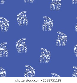 Free hand drawing tiger animal seamless pattern 