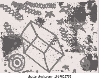 Free hand drawing vector background, template.