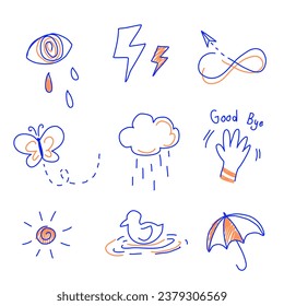 Free hand drawing vector, cute