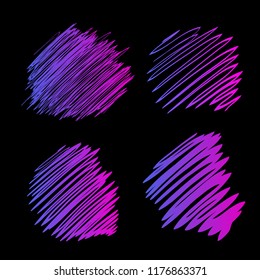 Free Hand Drawn of Abstract line with gradient color vector