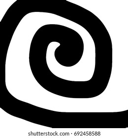 Free hand drawn abstract vector logo. Thick black line logo. Simply artistic drawing.