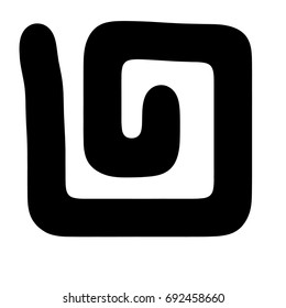 Free hand drawn abstract vector logo. Thick black line logo. Simply artistic drawing.
