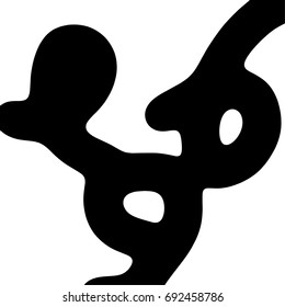 Free hand drawn abstract vector logo. Thick black line logo. Simply artistic drawing.