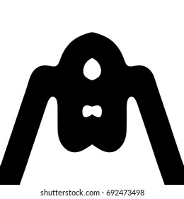 Free hand drawn abstract vector logo. Thick black line logo. Simply artistic drawing.