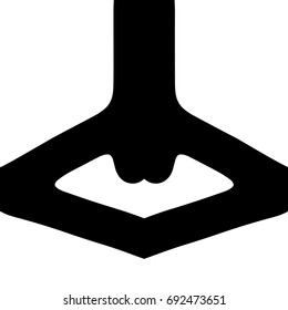 Free hand drawn abstract vector logo. Thick black line logo. Simply artistic drawing.