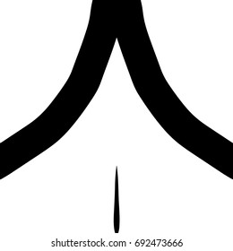 Free hand drawn abstract vector logo. Thick black line logo. Simply artistic drawing.