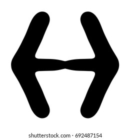 Free hand drawn abstract vector logo. Thick black line logo. Simply artistic drawing. Vector pattern.