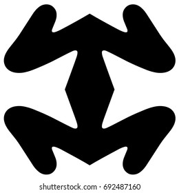 Free hand drawn abstract vector logo. Thick black line logo. Simply artistic drawing. Vector pattern.