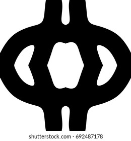 Free hand drawn abstract vector logo. Thick black line logo. Simply artistic drawing. Vector pattern.