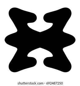 Free hand drawn abstract vector logo. Thick black line logo. Simply artistic drawing. Vector pattern.