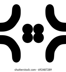 Free hand drawn abstract vector logo. Thick black line logo. Simply artistic drawing. Vector pattern.