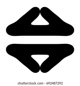Free hand drawn abstract vector logo. Thick black line logo. Simply artistic drawing. Vector pattern.