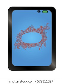Free hand drawn border on background plate. Vector illustration.