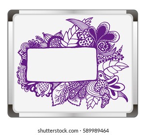 Free hand drawn border on flip chart background. Vector illustration. Hand drawn.