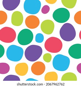 Free Hand Drawn Colorful Polka Dot Seamless Background Pattern