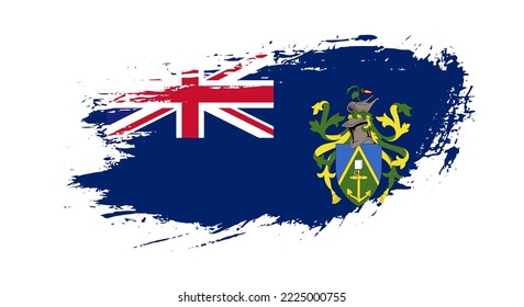 Free hand drawn grunge flag of Pitcairn Islands on isolated white background