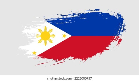 Free hand drawn grunge flag of Philippines on isolated white background