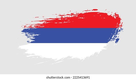 Free hand drawn grunge flag of Republika Srpska on isolated white background