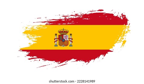 Free hand drawn grunge flag of Spain on isolated white background