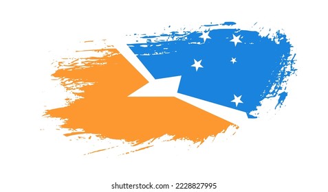 Free hand drawn grunge flag of Tierra del Fuego Province, Argentina on isolated white background