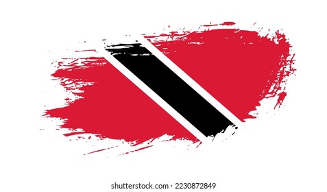 Free hand drawn grunge flag of Trinidad and Tobago on isolated white background