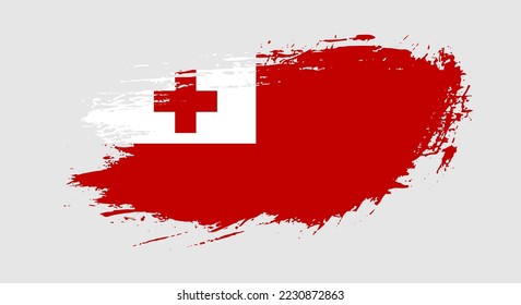 Free hand drawn grunge flag of Tonga on isolated white background