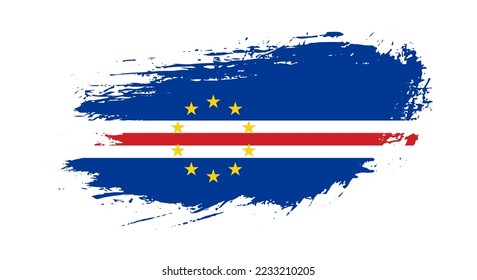 Free hand drawn grunge flag of Cape Verde on isolated white background