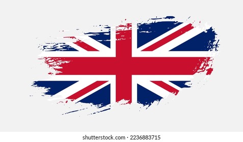 Free hand drawn grunge flag of United Kingdom on isolated white background