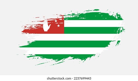 Free hand drawn grunge flag of Abkhazia on isolated white background