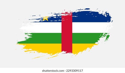 Free hand drawn grunge flag of Central African Republic on isolated white background