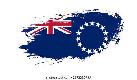 Free hand drawn grunge flag of Cook Islands on isolated white background